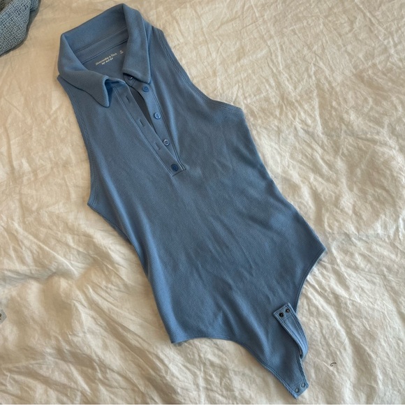 Soft Rib Polo Sleeveless Bodysuit - Picture 3 of 13